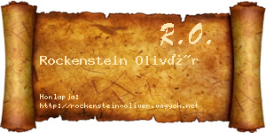 Rockenstein Olivér névjegykártya